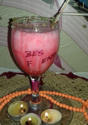A picture of Rose lassi #Ramadanki tayari #Summer drink contest.