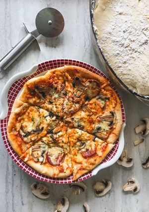 O poză a rețetei Pizza salami.