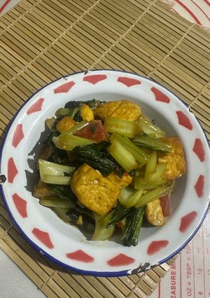Foto resep Tumis tahu sosin sawi hijau ala fe