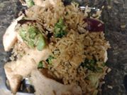 A picture of red onion fried rice