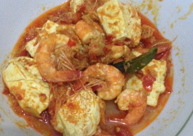 Udang tahu bumbu merah