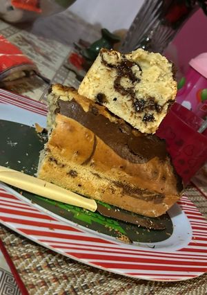 Una foto de Budín marmolado con chips chocolate