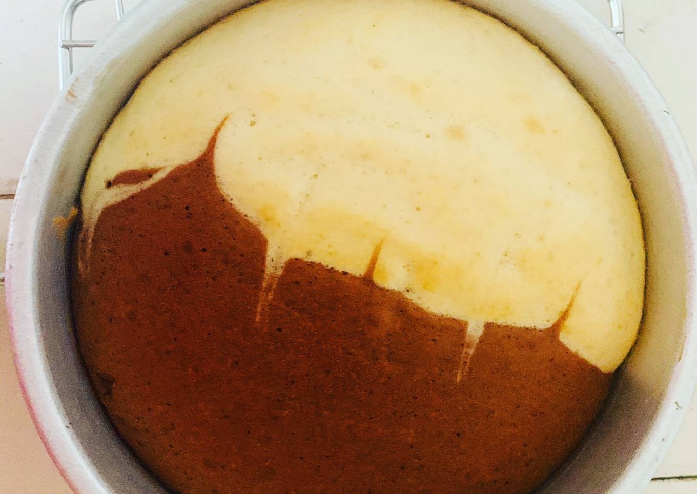 Two layer cake Vanilla and chocolate