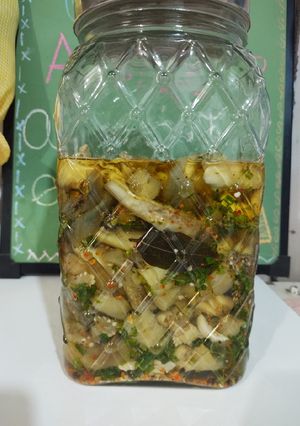 Una foto de Berenjenas al escabeche