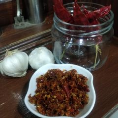 Red chilli lehsun thecha A picture of Red chilli lehsun thecha.