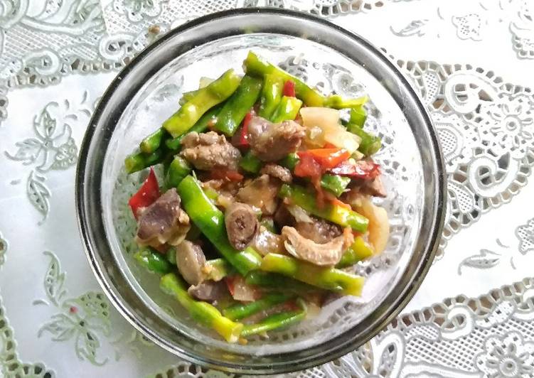 Resep Tumis Kacang Panjang + Ati Ampela, Lezat Sekali