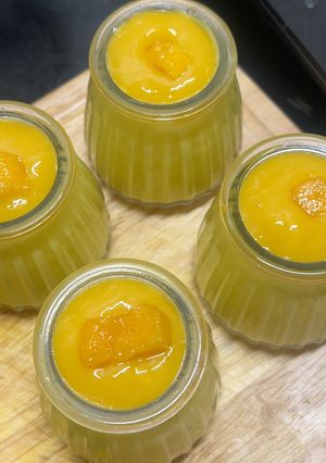 Hình của món (Siêu dễ làm, ko trứng bột mì gelatin) Posset xoài 🥭 và chanh 🍋🟩.
