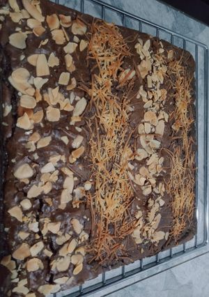Foto resep Fudgy Brownies almond cheese