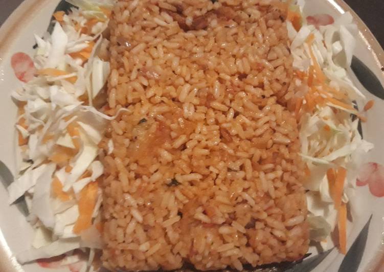 Easiest Way to Make Super Quick Homemade Jollof rice with coleslaw