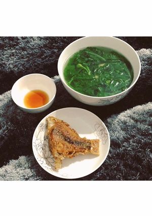 Hình của món Cá diêu hồng chiên giònCanh cải cá.