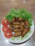 CHICKEN WING, lalap, slada,wortel
