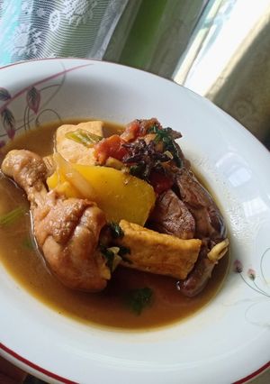 Foto resep Semur ayam kentang tahu