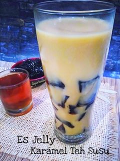 Foto resep Es jelly karamel teh susu