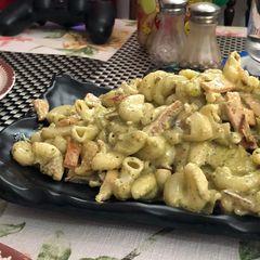 Chicken pesto pasta A picture of Chicken pesto pasta.