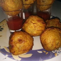 A picture of Left over khicdi arancini.