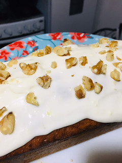 Una foto de Budín de zanahorias tipo carrot cake