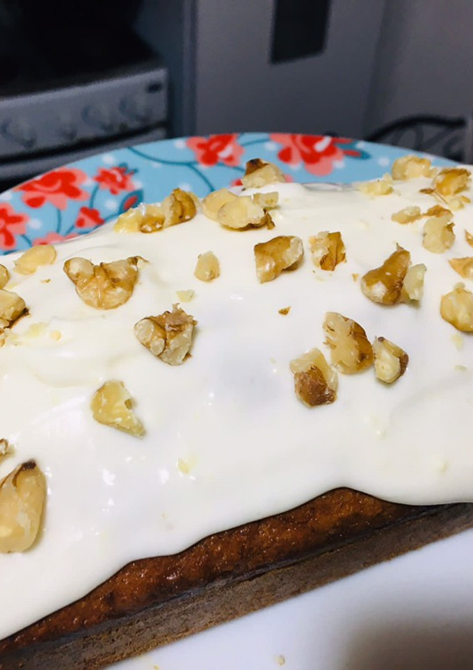 Una foto de Budín de zanahorias tipo carrot cake