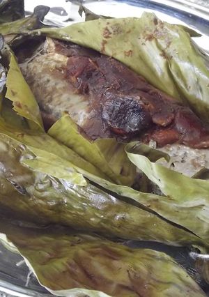 Una foto de Pez en hojado en adobo de hierbas  tipo las correa