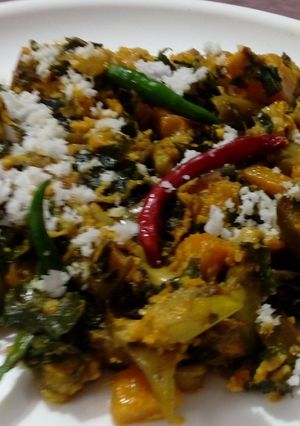 A picture of Sajana saag bhaja.