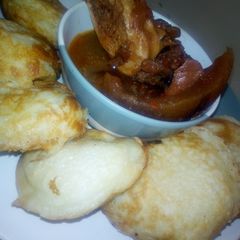 A picture of Masa with cow leg soup.