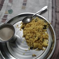 Maharashtrian style pohe A picture of Maharashtrian style pohe.