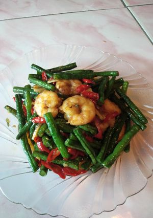 Foto resep Tumis kacang panjang+udang