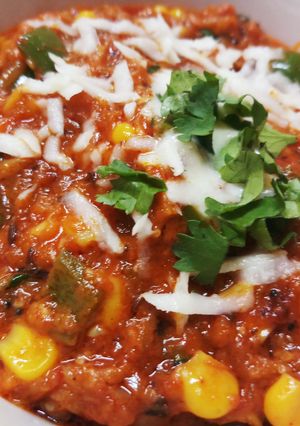 A picture of Corn Capsicum Curry.