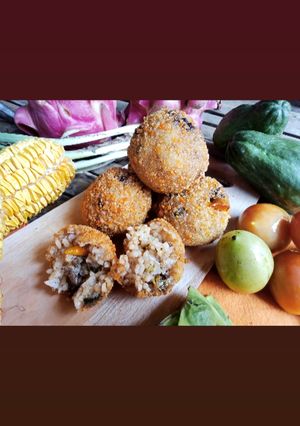 Foto resep Bola bola nasi goreng rendang