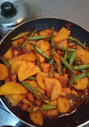 Foto resep Kentang kecap buncis potongan dada kecil-kecil