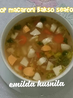 Foto resep Sop macaroni bakso seafood