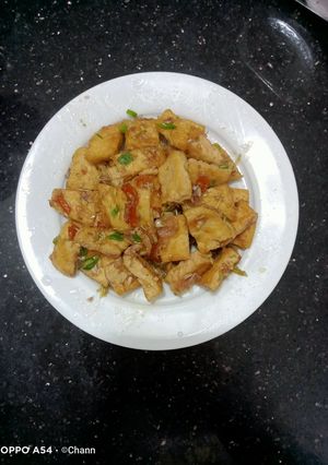 Hình của món Đậu phụ rim sả ớt.
