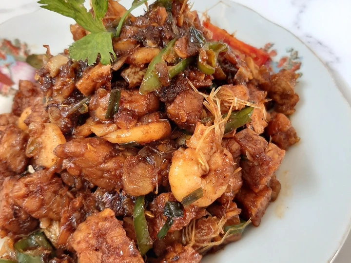 Cara Mudah Membikin Resep Oseng Tempe Udang cabe ijo yang Sempurna Anti Ribet, Uenak Banget