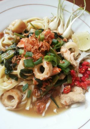 Foto resep Mie kangkung