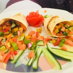 A picture of Masala papad salad.