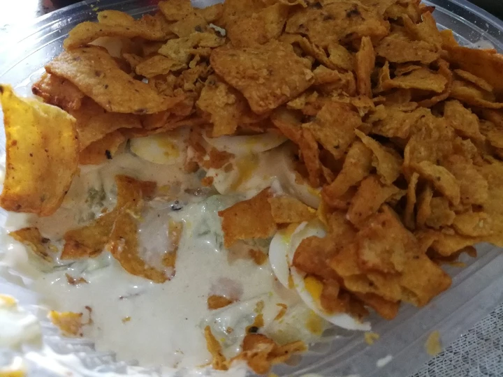 Easy Way Make Cucumber, egg and chip salad the Delicious Tasty