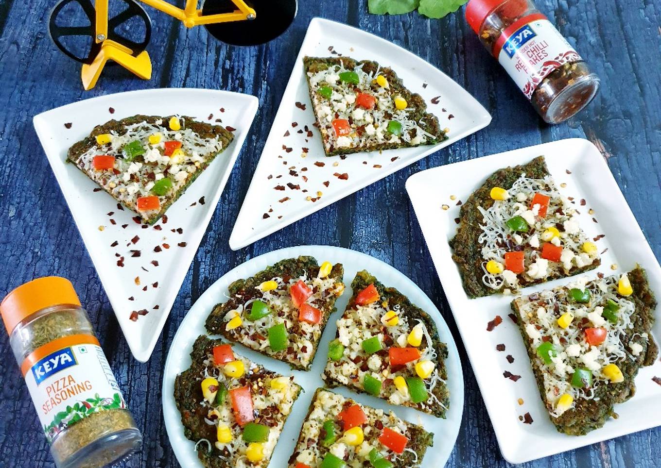Palak paneer pizza