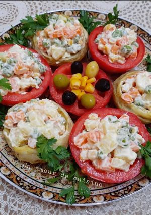 Une photo de Salade de légumes farcis a la macédoine🍴