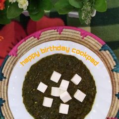 A picture of Palak paneer.