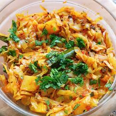 A picture of Cabbage and Potato Subji.