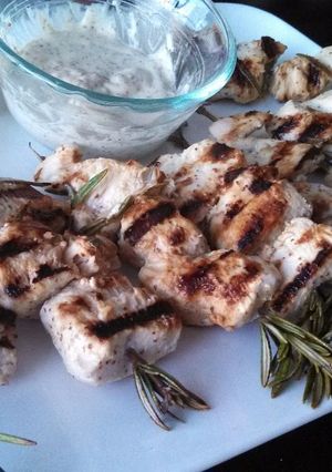 A picture of Rosemary Lemon Chicken Skewers.