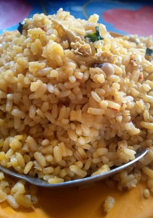 A picture of Traditional egg veg beans and rice.