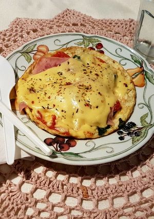 Una foto de Omelette (de claras) caprese y jengibre