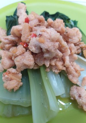 Foto resep Pokcoy siram daging ayam (No MSG)