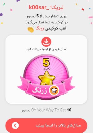 عکسی از دستور مدال جدید 🏅