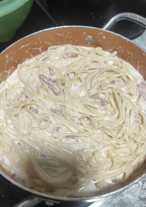 Una foto de Espaguetis carbonara