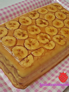 Una foto de Tarta- Flan de Plátano