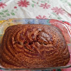 A picture of Red velvet chocolate marble cake.