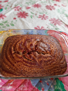 A picture of Red velvet chocolate marble cake.