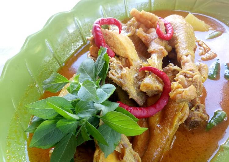 Langkah memasak Ayam kampung kuah santan Lezat