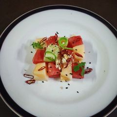 Chilled Thai Watermelon And Muskmelon Sesame Salad A picture of Chilled Thai Watermelon And Muskmelon Sesame Salad.